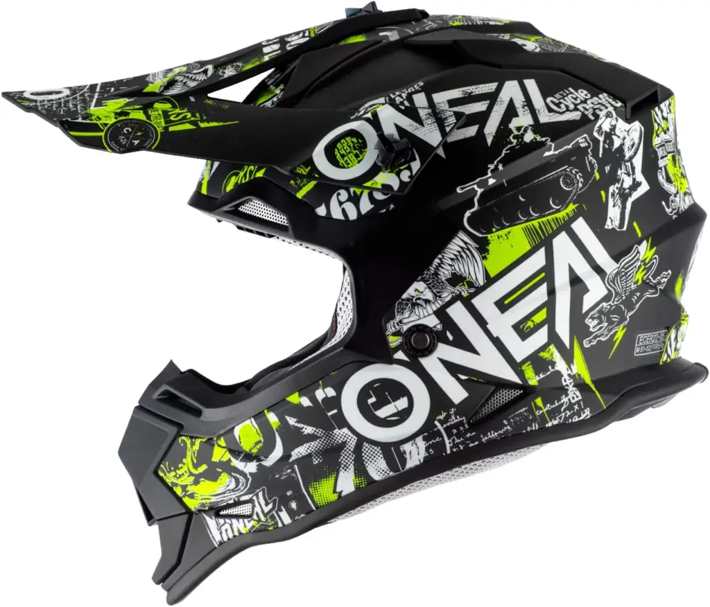 Casco 2SRS Youth Attack, Negro/Amarillo Neón